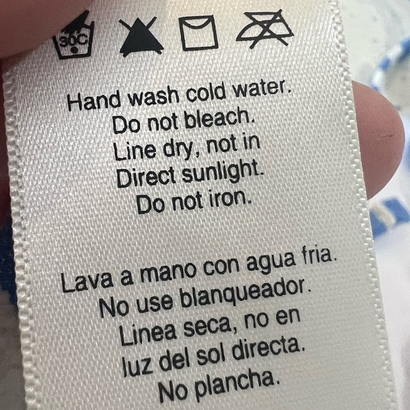 Jessica Simpson blue white metallic stripe lickety-split high neck halter swim - Picture 10 of 11